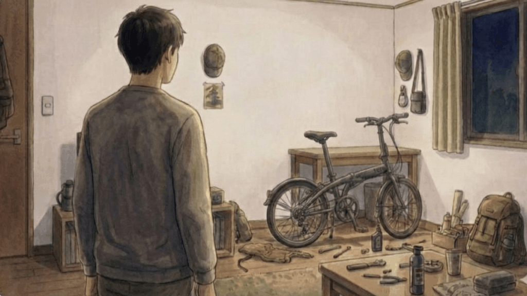 室内に置かれたミニベロ